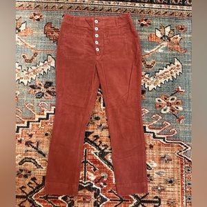 Burnt Orange corduroy ish pants by Free People